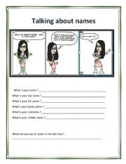 English Worksheet: Different ways to ask names 
