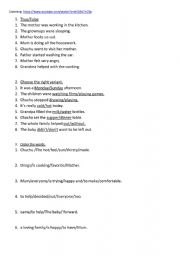English Worksheet: listening. the hardworking mother