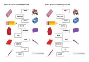 English Worksheet: School Supplies Matching Activity