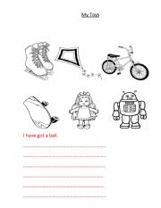 English Worksheet: My toys