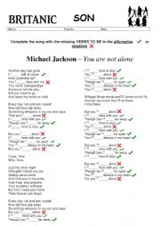 Michael Jackson - You are not alone (worksheet)