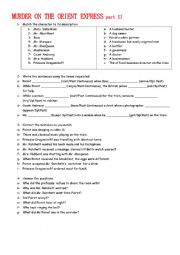 English Worksheet: Murder on the Orient Express part II