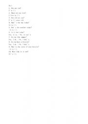English Worksheet: warm up simple talk no.1