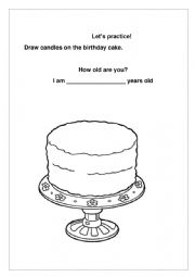 English Worksheet: birthday cake