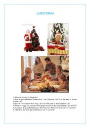 English Worksheet: SPEAKING CARD CHRISTMAS