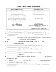 English Worksheet: Present Perfect cont vs simple worksheet