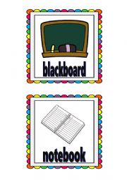 English Worksheet: Classroom supplies 2 flashcards