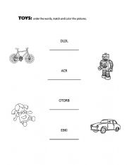English Worksheet: vocabulary of toys exercises