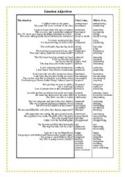 English Worksheet: Difficult emotions 