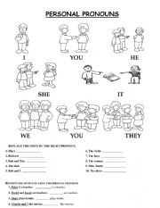 English Worksheet: Personal pronouns