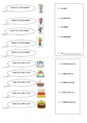 English Worksheet: Whats your name? How old are you?