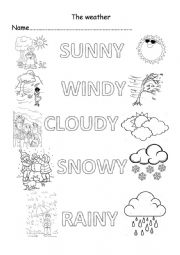 English Worksheet: Weather - vocabulary