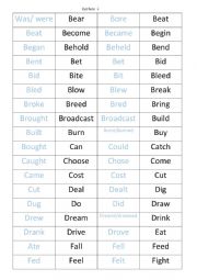 English Worksheet: Simple Past of irregular verbs Dominoes