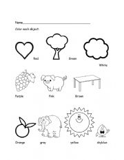 English Worksheet: COLORS 