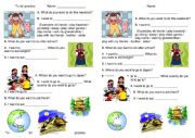English Worksheet: junior high What do you want to do this weekend?