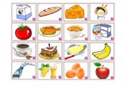English Worksheet: Memory Game Food