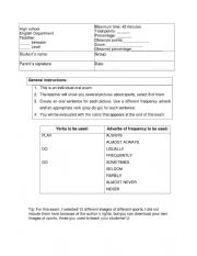 English Worksheet: Oral evaluation