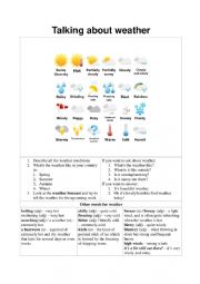 English Worksheet: Weather vocabulary