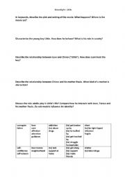 English Worksheet: Moonlight character Little