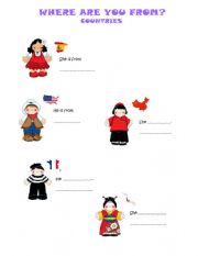 English Worksheet: Where are you from?