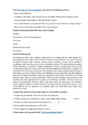 English Worksheet: Worksheet on 