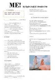 English Worksheet: ME! Taylor Swift