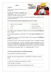 English Worksheet: How I met your mother s01e01