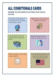 English Worksheet: Conditional 2 Speaking cards