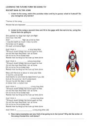 English Worksheet: Rocket Man Elton John worksheet