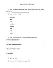 English Worksheet: Happy Valentines Day Card