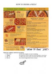 English Worksheet: Pizza class