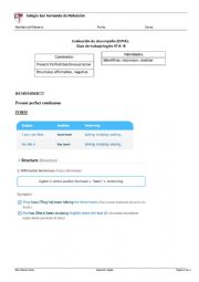 English Worksheet: Present perfecto continuous