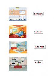 English Worksheet: rooms in a house