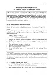 English Worksheet: Teaching English using short stories 