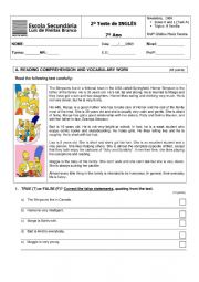 English Worksheet: Written test