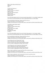 English Worksheet: hOLD MY HAND 