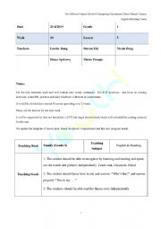 English Worksheet: Lesson Plan for the characters in the classroom