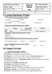 English Worksheet: Mid term test3 9th form