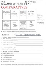 English Worksheet: comparatives