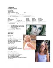 English Worksheet: stronger - britney spears - listening - comparatives