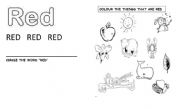 English Worksheet: COLOUR: RED