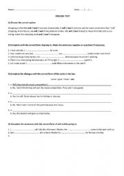 English Worksheet: Future Will or Going To