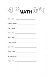 English Worksheet: Math activity 