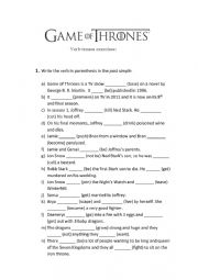 English Worksheet: Game of Thrones Past Simple Exercise