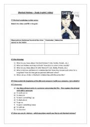 English Worksheet: Sherlock Holmes - Study in pink - film