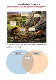 English Worksheet:  Lets talk about Prehistory COMPARISON WORKSHEET
