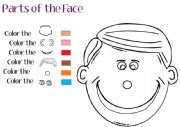 English Worksheet: Colour the face following the commands