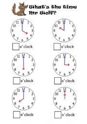 English Worksheet: time