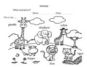 English Worksheet: Animals reading for kids