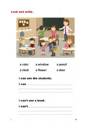 English Worksheet: Writing i can see - i cant see